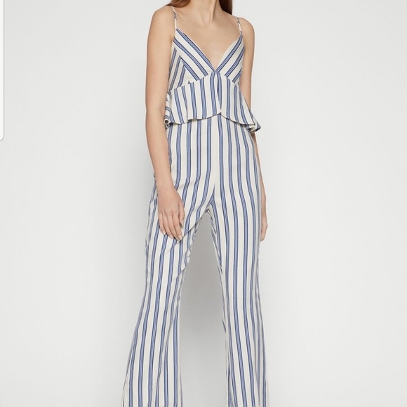 BCBGeneration Striped Peplum Jumpsuit - Picture 6 of 16